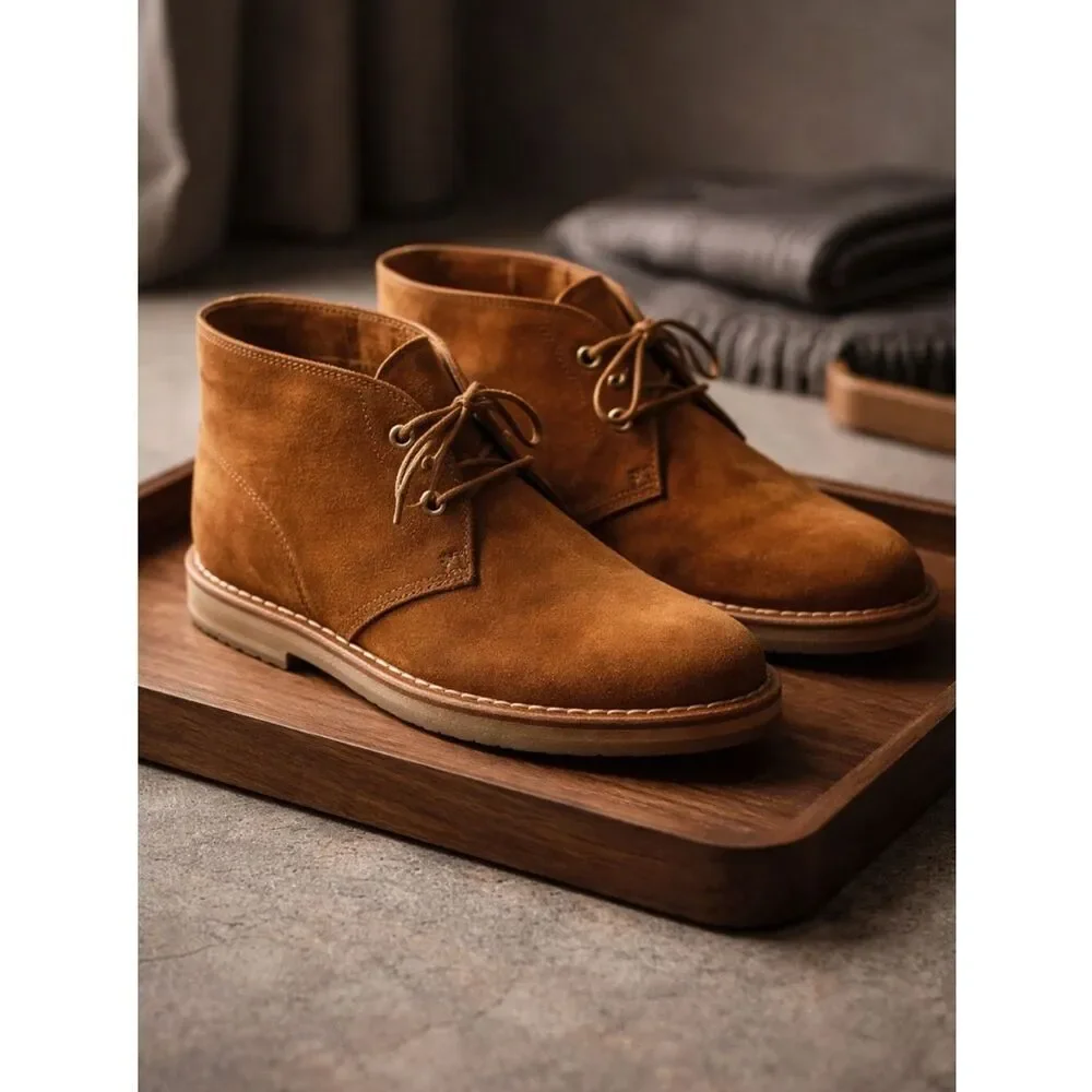 EUC CLARKS Men’s Original Dessert Boot Chukka Brown Leather Crepe Soles - Size 9